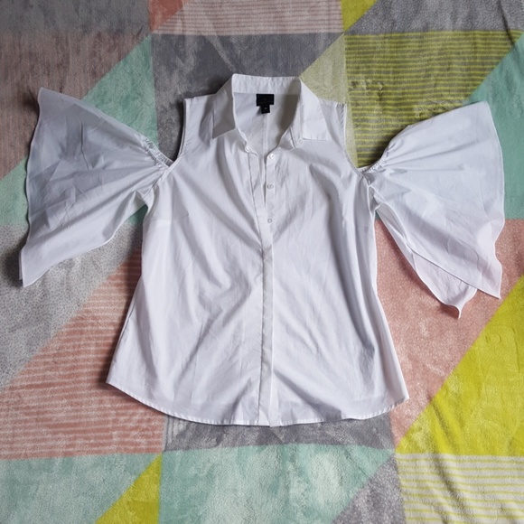 White Worthington Wide Flared Sleeves shirt - Picture 1 of 5